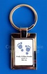 Personalised New Baby Boy Keyring